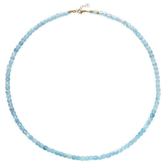 Aquamarine Cubist Necklace