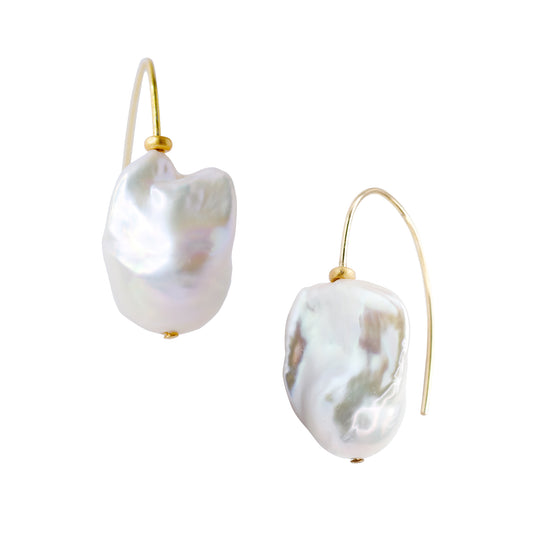 Baroque Pearl Earring 14K Gold Hooks