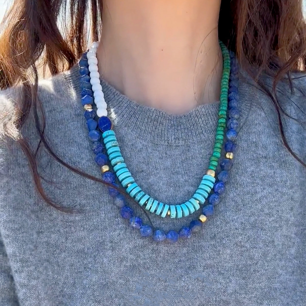 Beaded Lapis Lazuli Princess Necklace