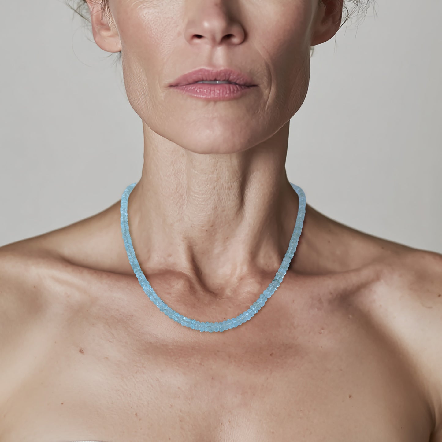 Birthstone December Blue Topaz Necklace