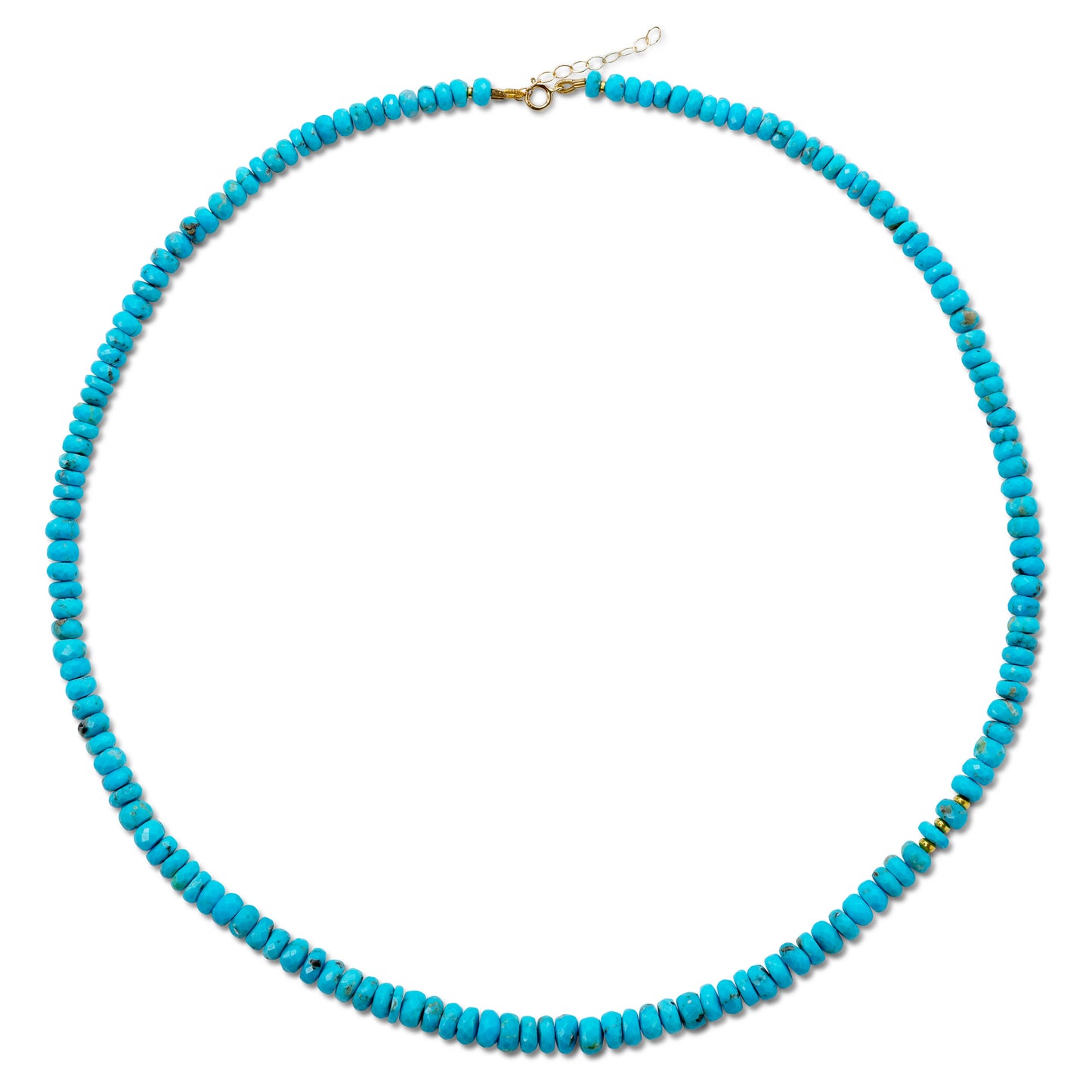Birthstone December Turquoise Gold Bead Necklace
