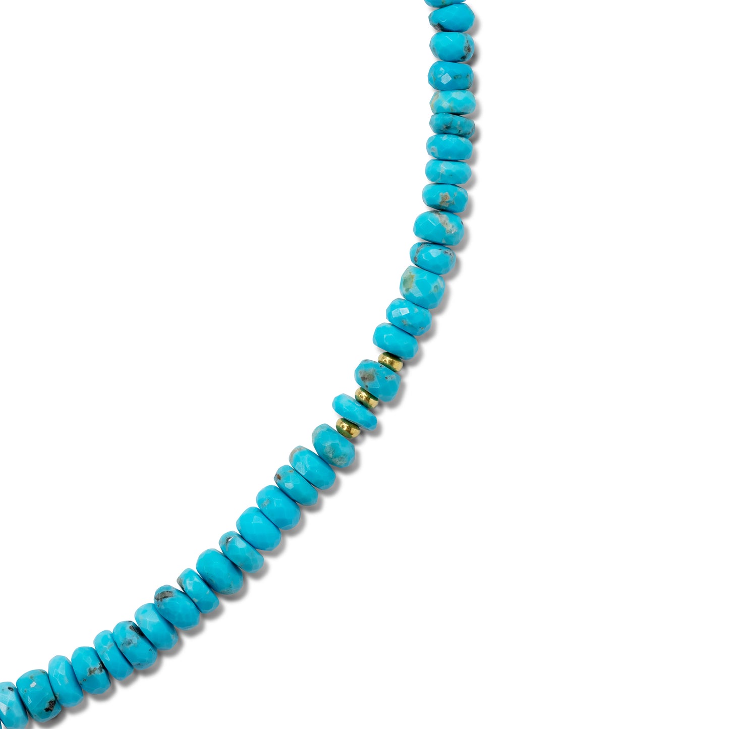 Birthstone December Turquoise Gold Bead Necklace