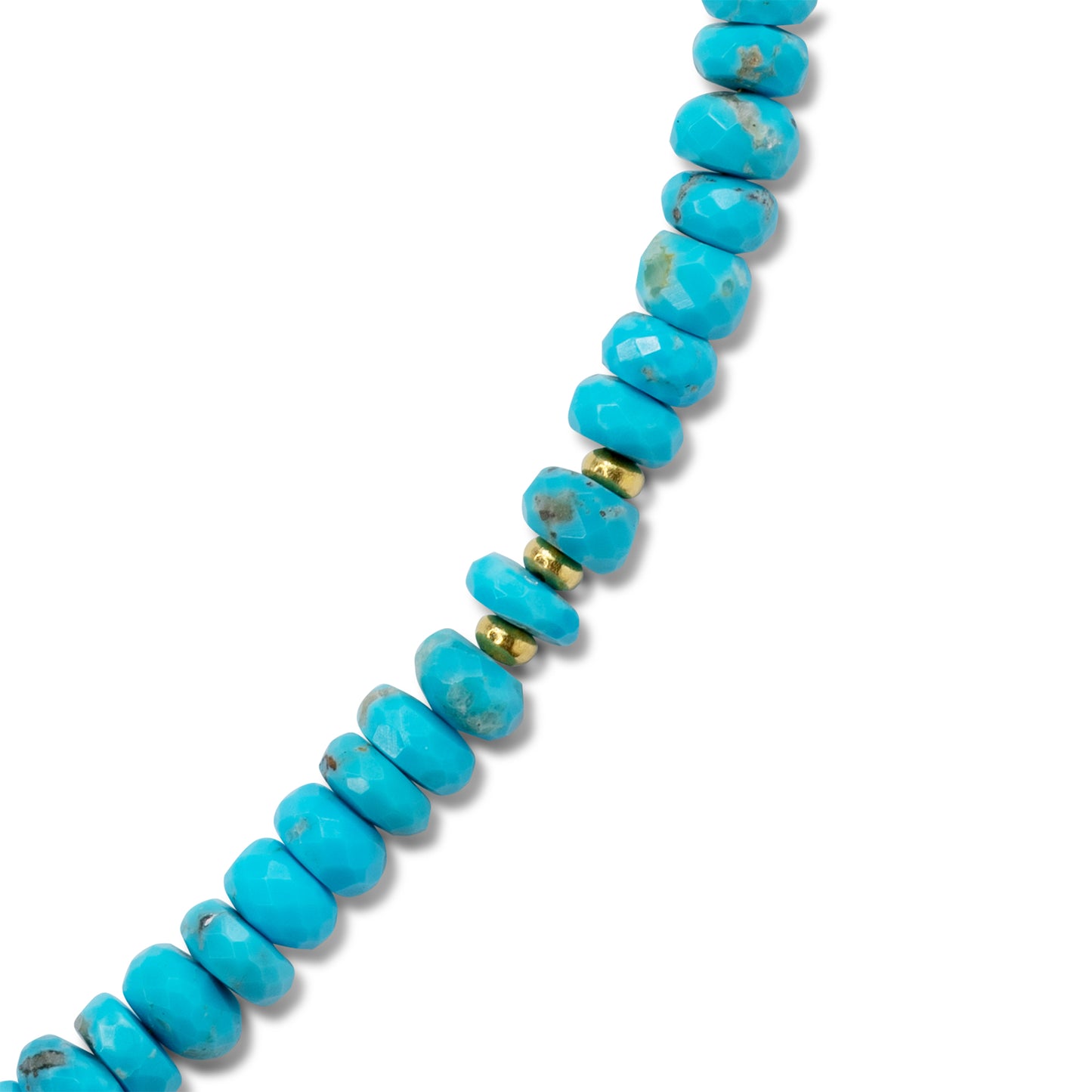 Birthstone December Turquoise Gold Bead Necklace