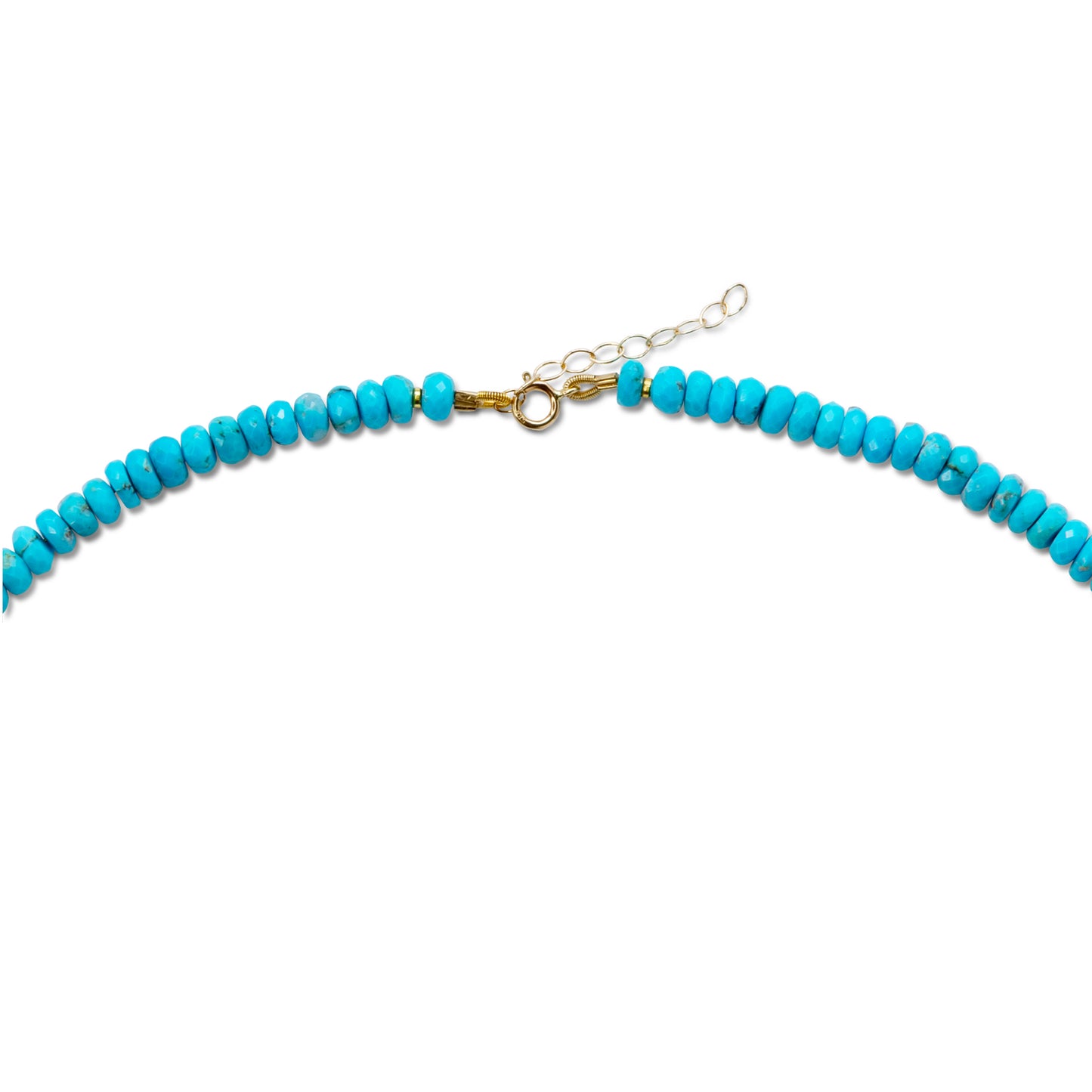 Birthstone December Turquoise Gold Bead Necklace