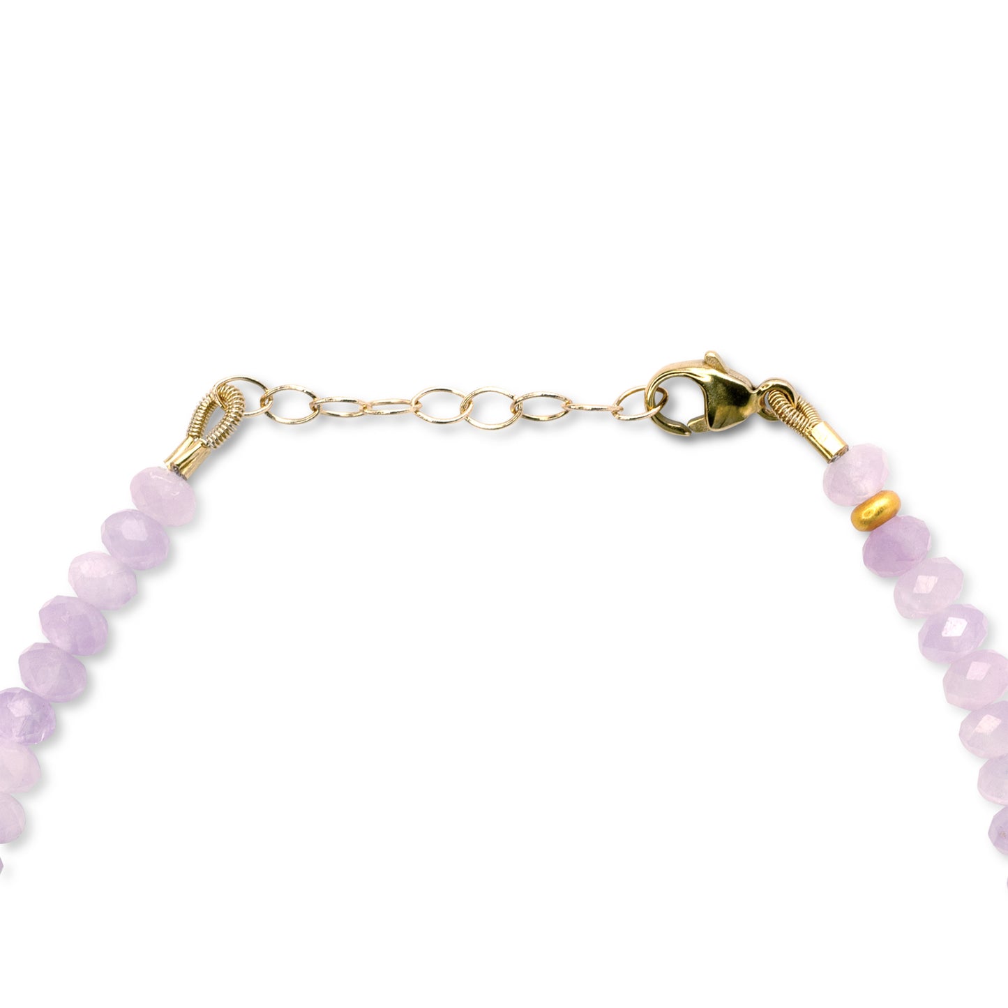 Birthstone February Kunzite Gold Bead Bracelet