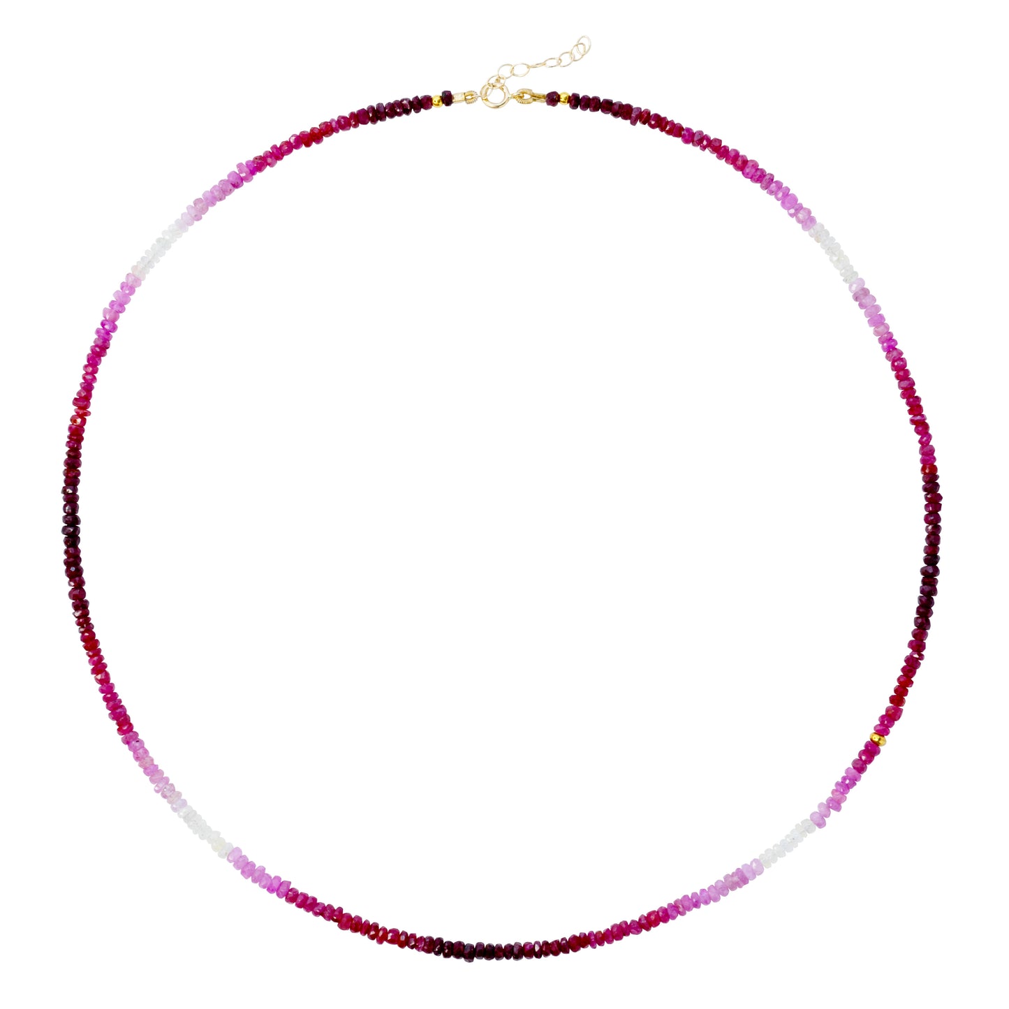 Birthstone July Ruby Ombre Necklace 14K Gold II