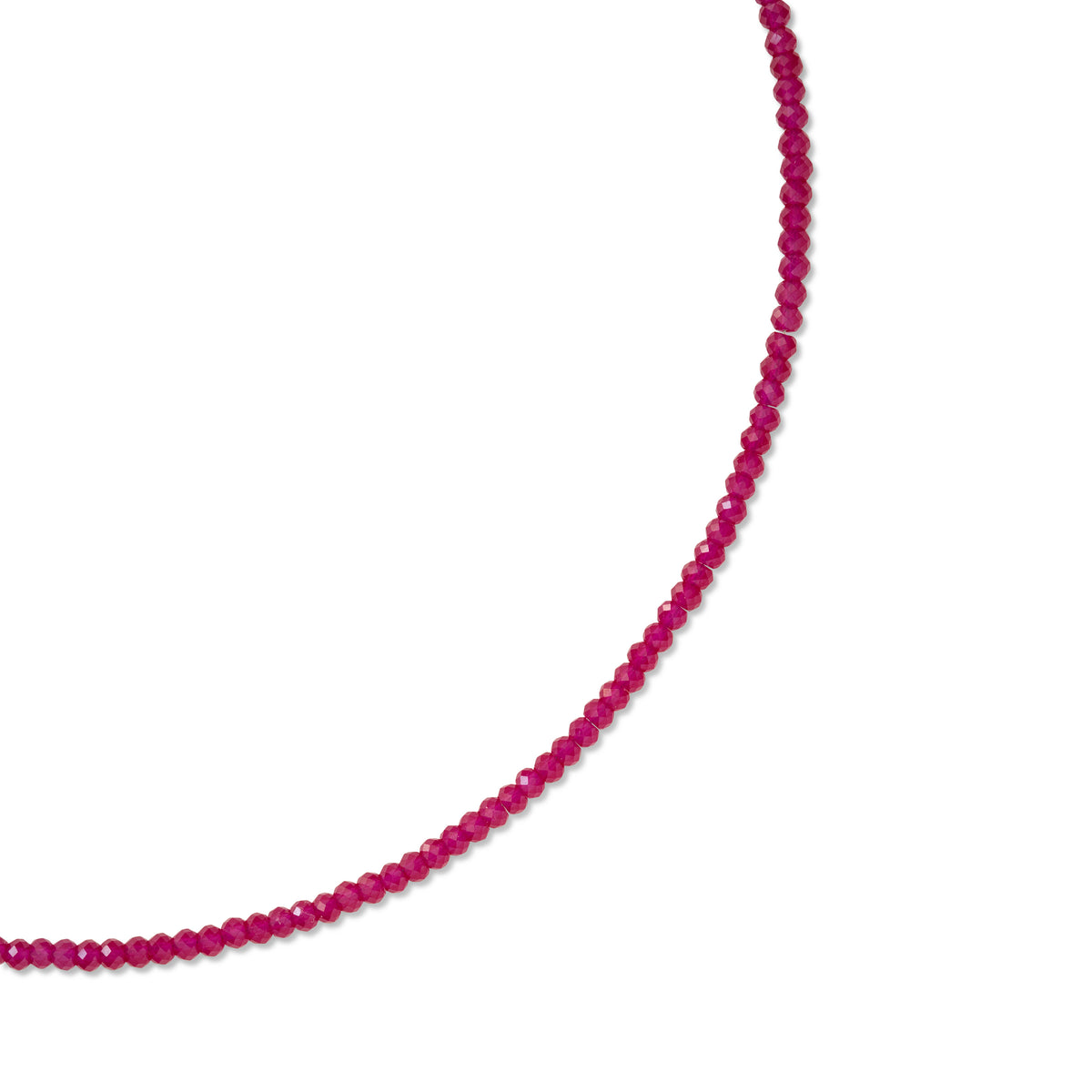Birthstone July Ruby Gold Bead Necklace
