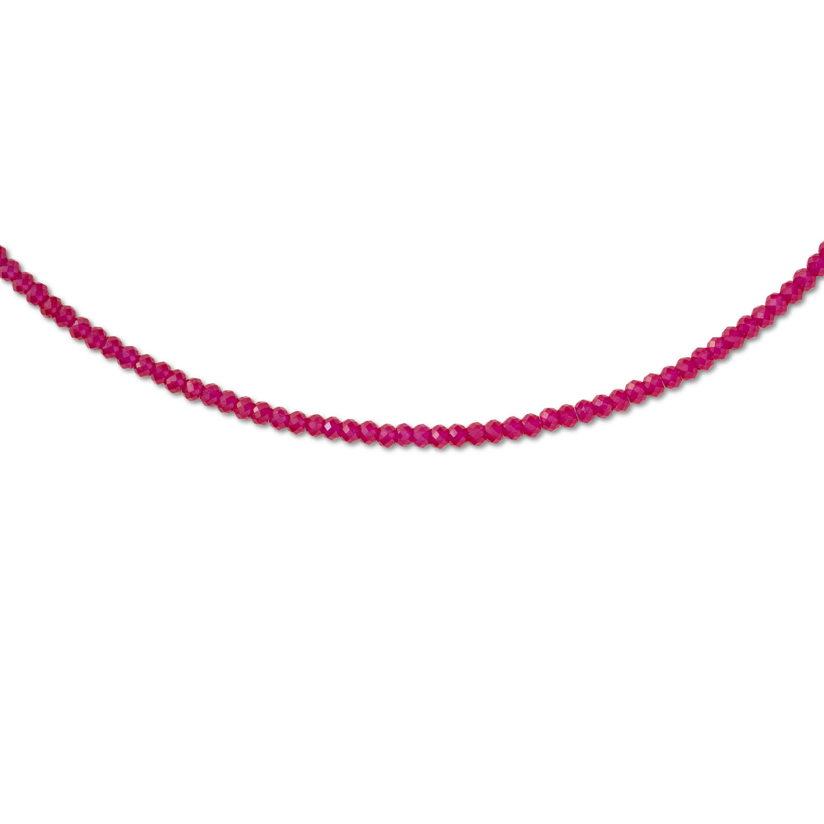 Birthstone July Ruby Gold Bead Necklace