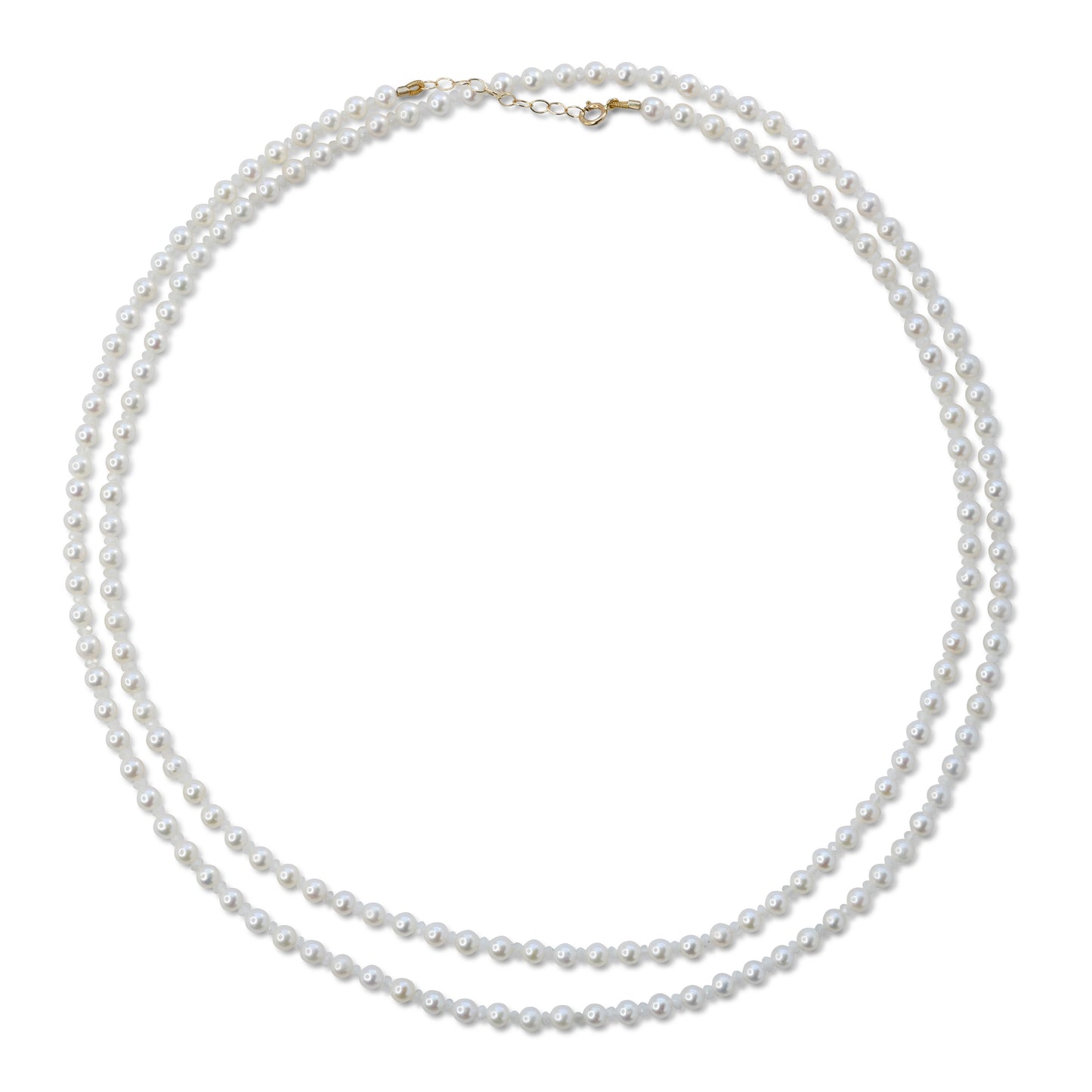 Birthstone June Pearl Moonstone Double Long Necklace