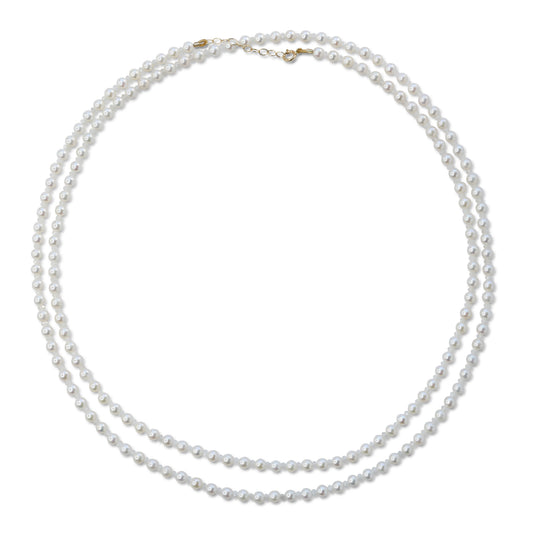 Birthstone June Pearl Moonstone Double Long Necklace