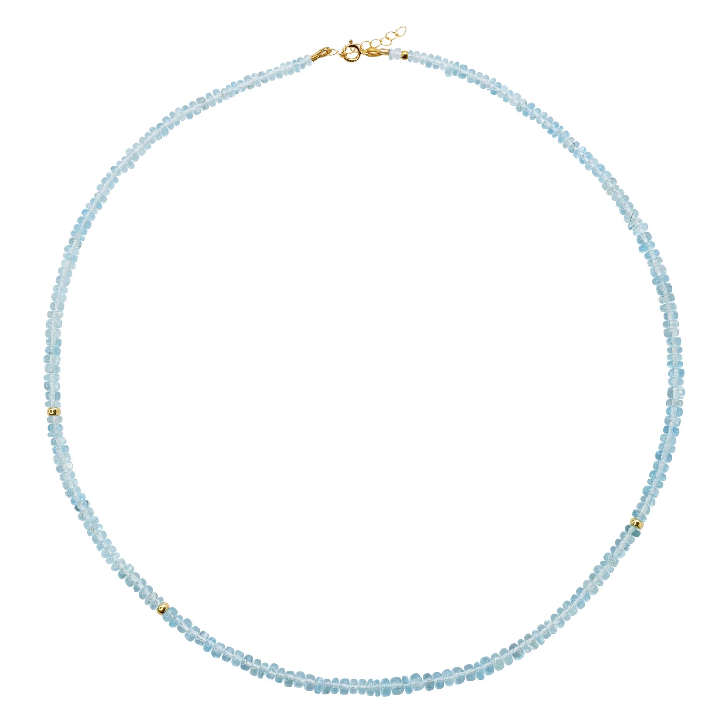 Birthstone March Aquamarine Necklace 18K Gold