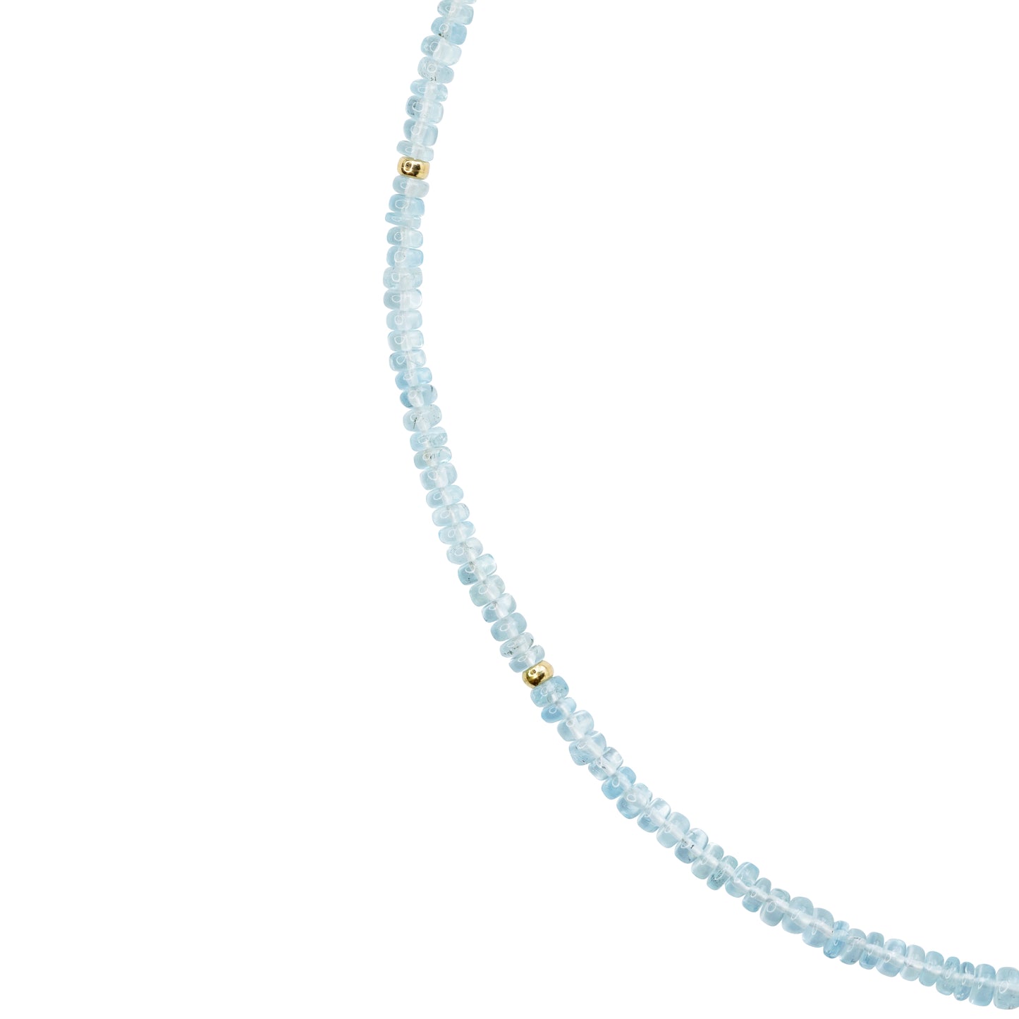 Birthstone March Aquamarine Necklace 18K Gold
