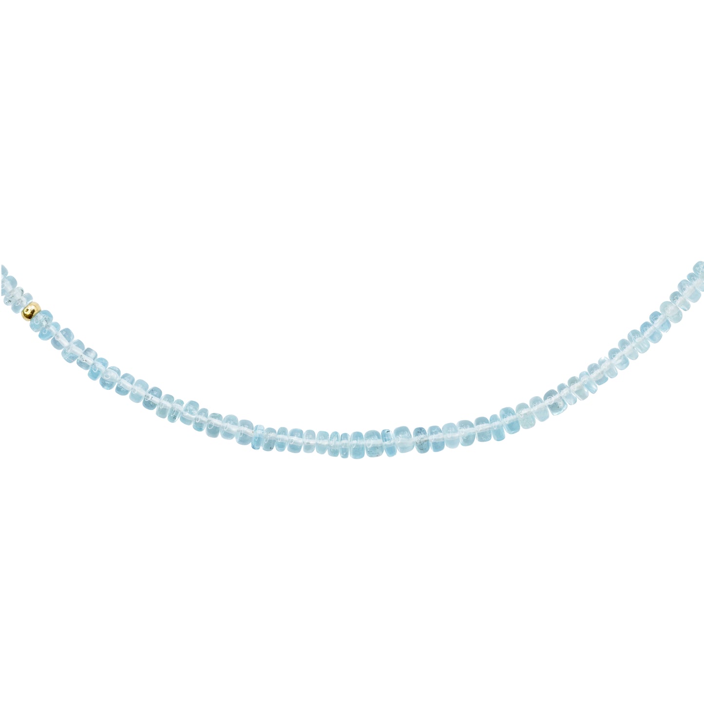 Birthstone March Aquamarine Necklace 18K Gold