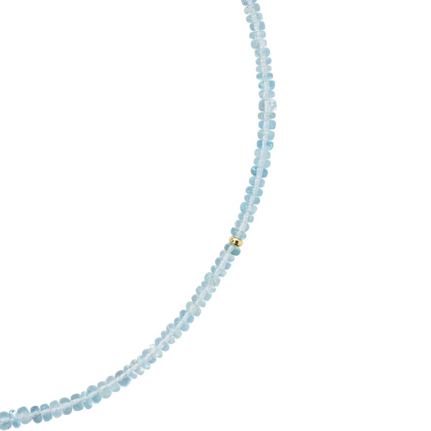 Birthstone March Aquamarine Necklace 18K Gold