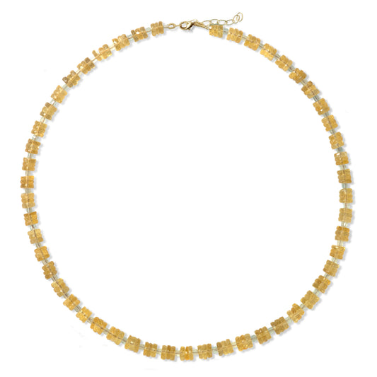 Birthstone November Citrine Heishi Necklace