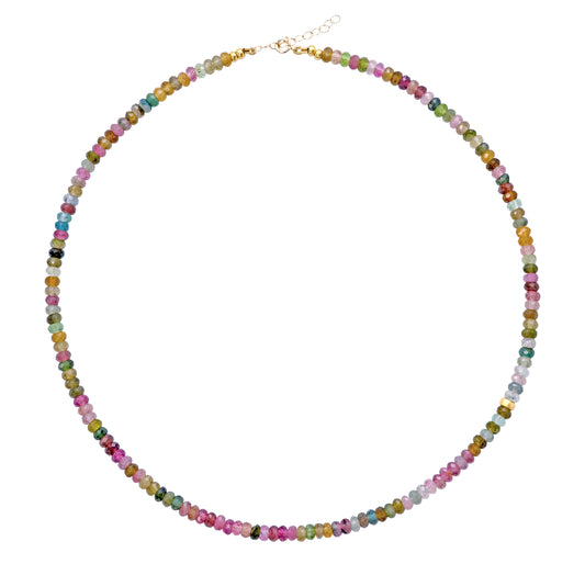 Birthstone October Watermelon Tourmaline Necklace 14K Gold