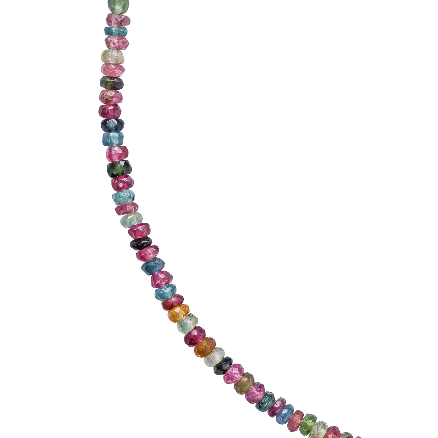 Birthstone October Tourmaline Gold Bead Necklace