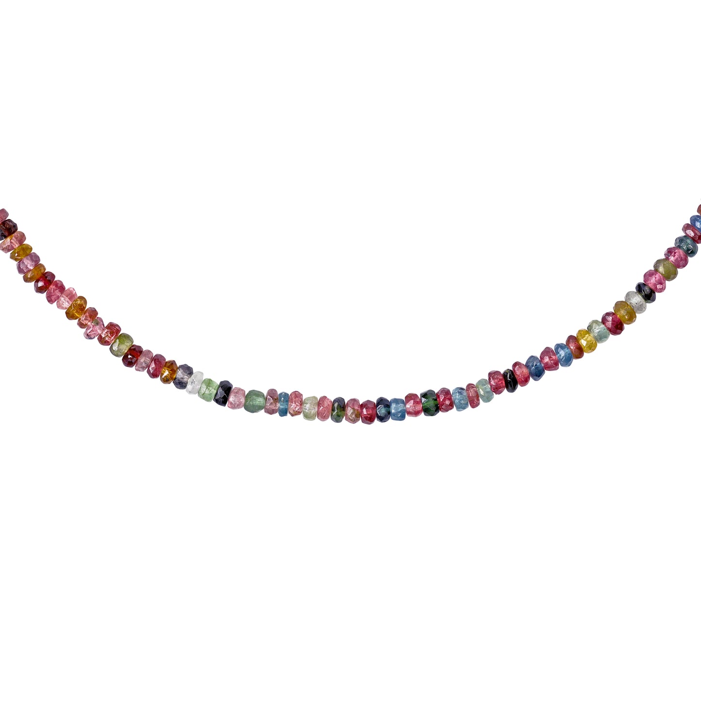 Birthstone October Tourmaline Gold Bead Necklace