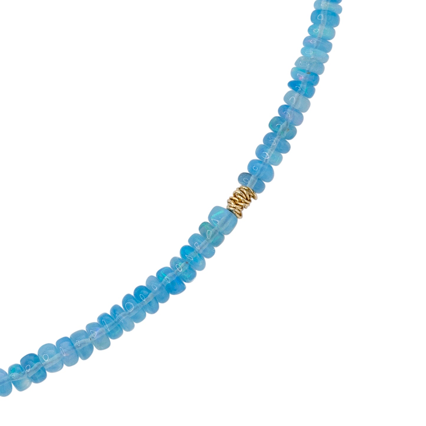 Blue Opal Necklace 14K Gold