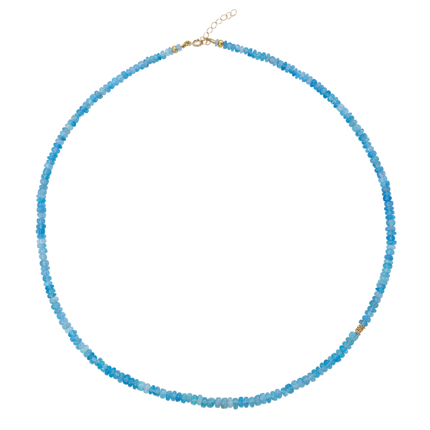 Blue Opal Necklace 14K Gold