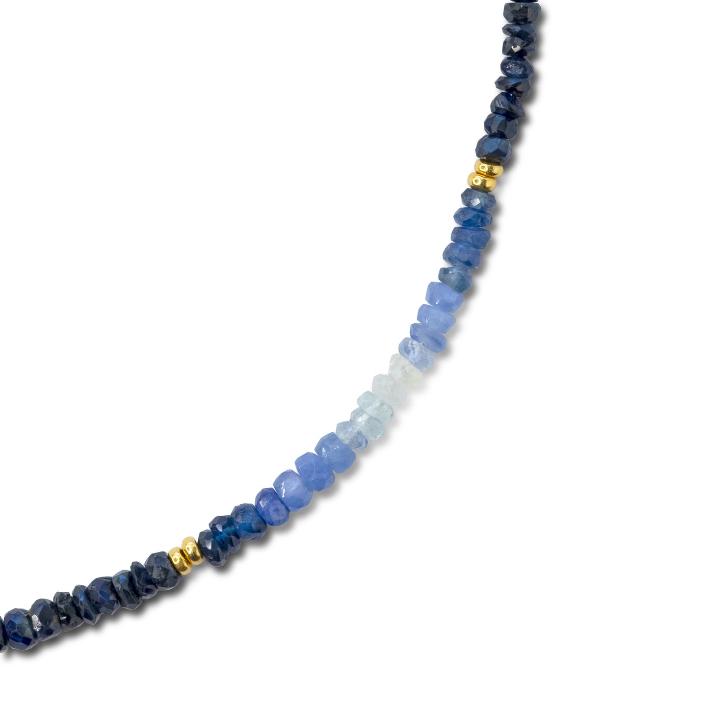 Blue Sapphire Ombre Gold Station Necklace
