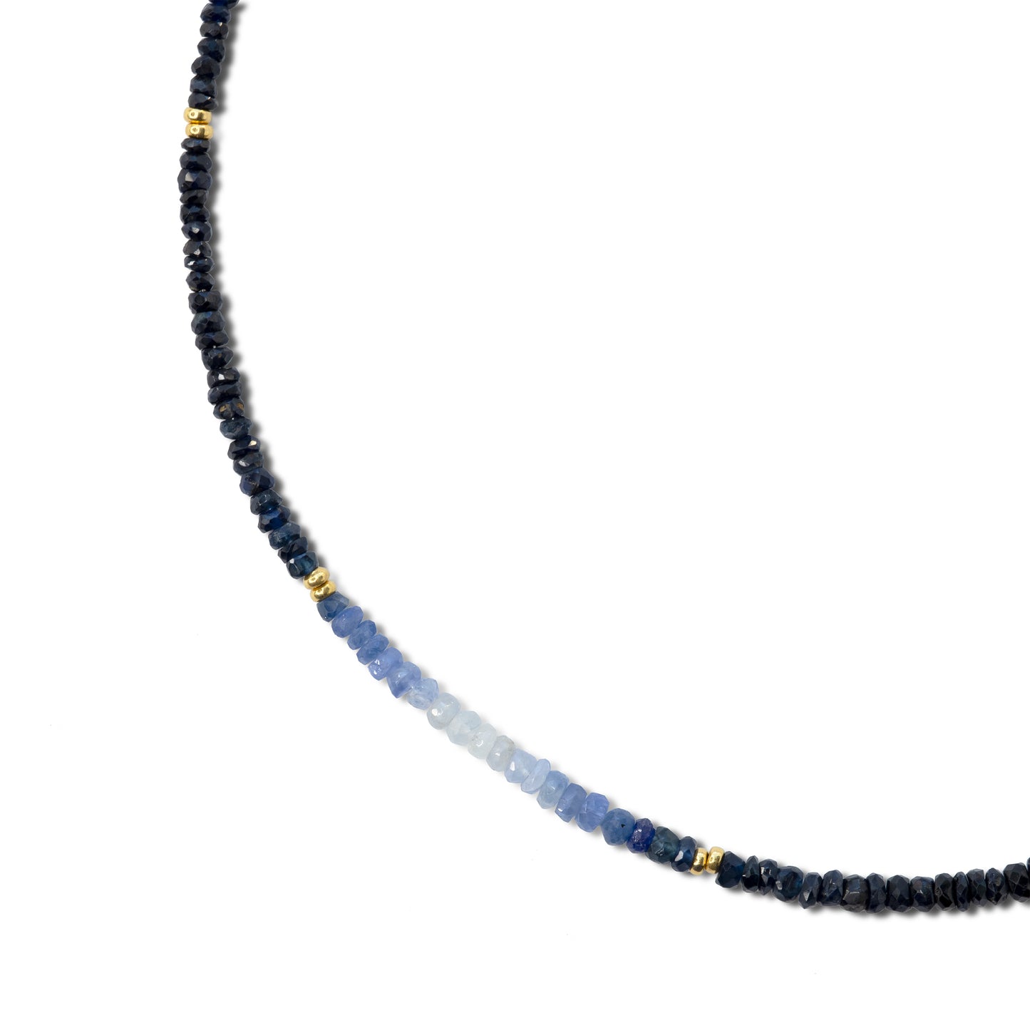 Blue Sapphire Ombre Gold Station Necklace