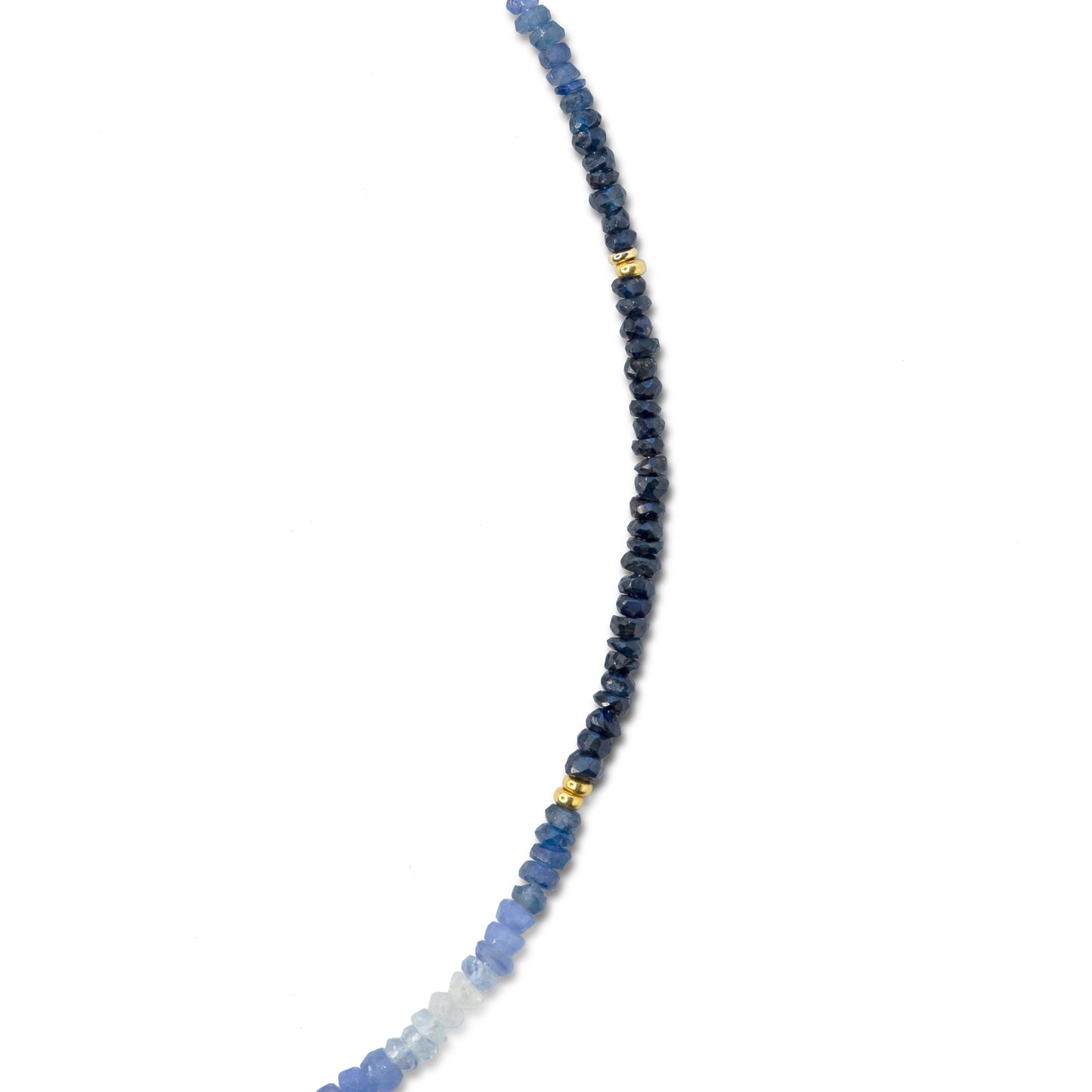 Blue Sapphire Ombre Gold Station Necklace