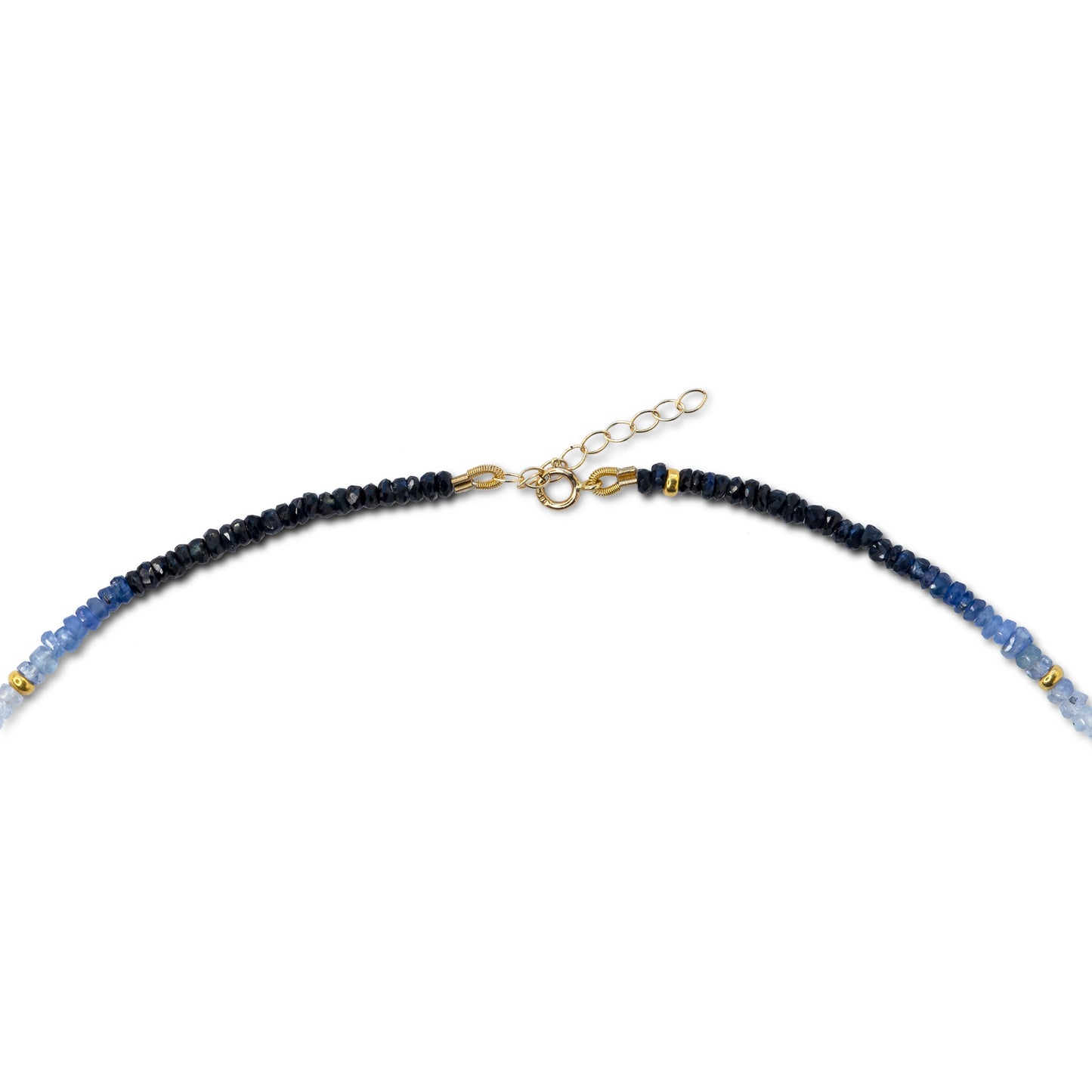 Blue Sapphire Ombre Gold Station Necklace