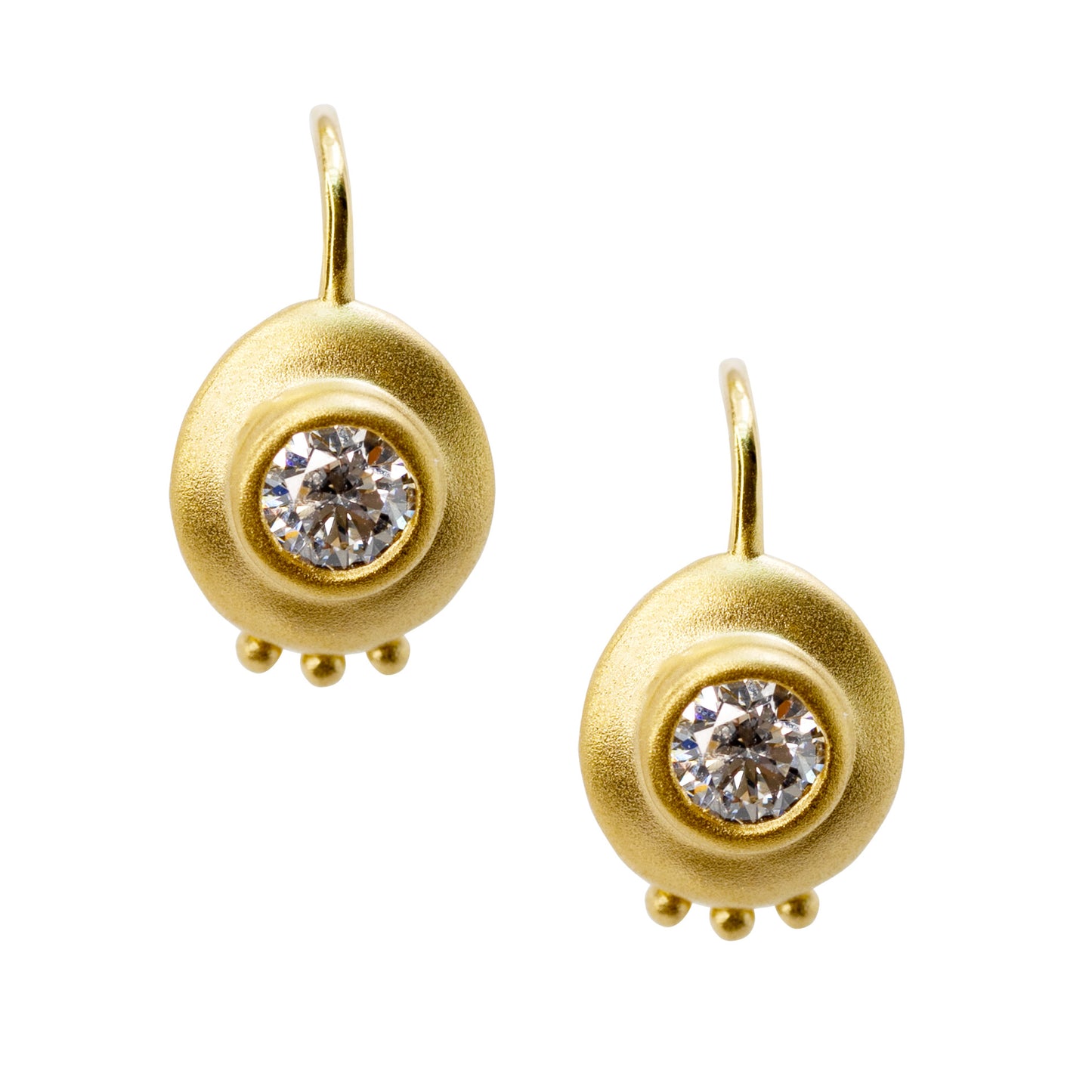 Oro 18K Gold Large Diamond Hook Earring