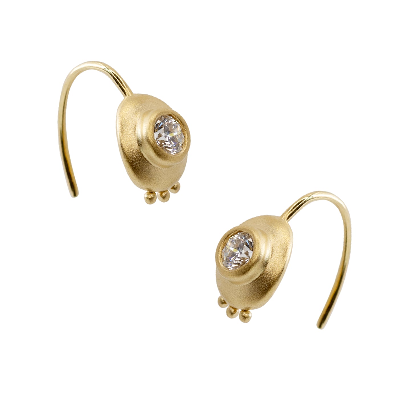 Oro 18K Gold Large Diamond Hook Earring