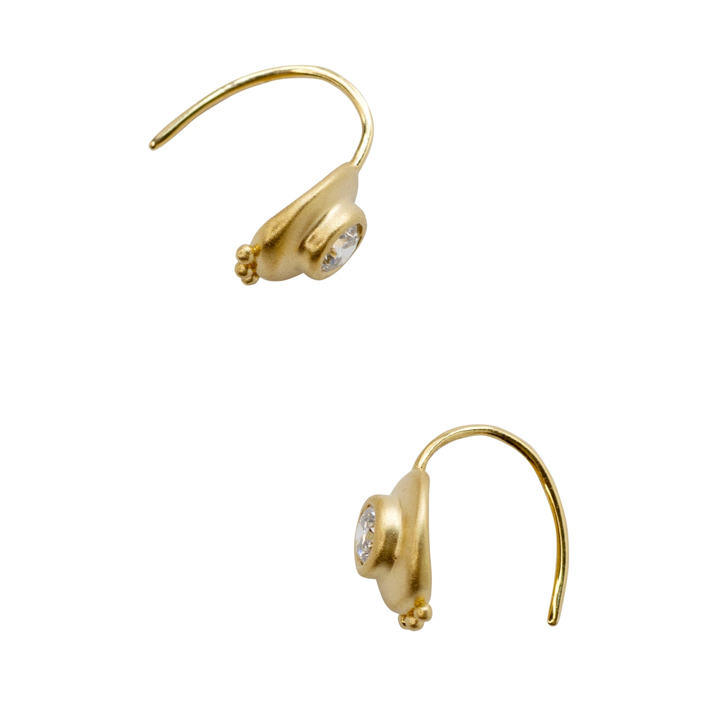 Oro 18K Gold Large Diamond Hook Earring