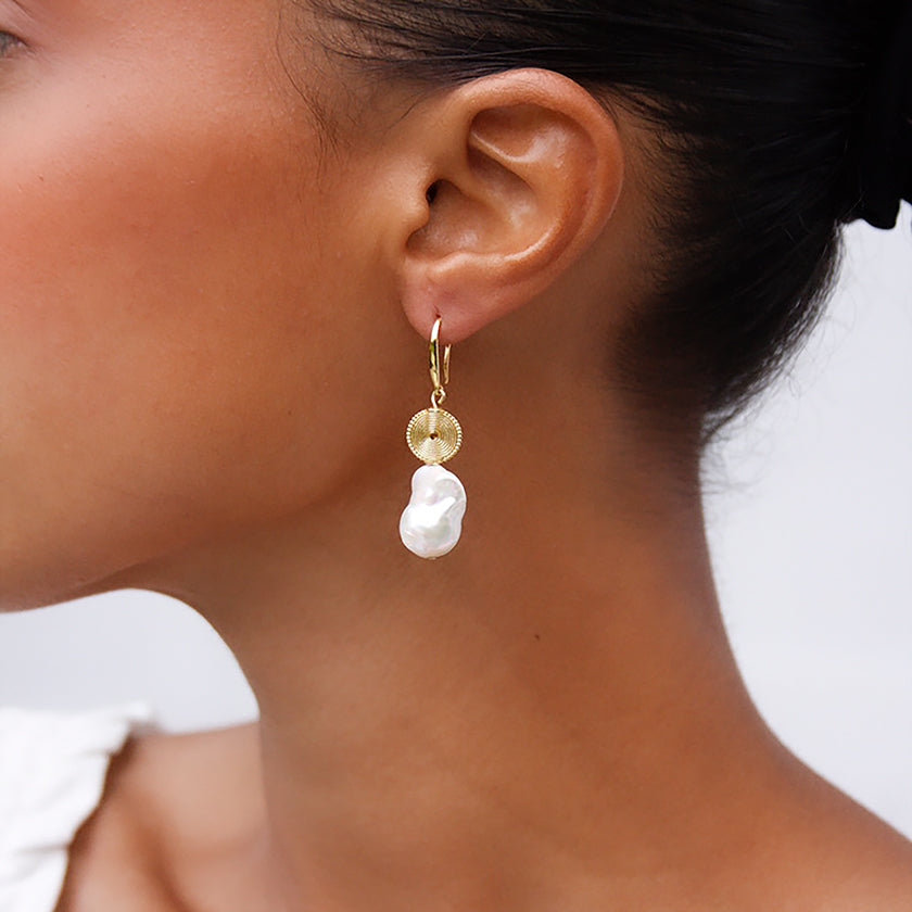 Cleopatra Natural Baroque Pearl Earring II