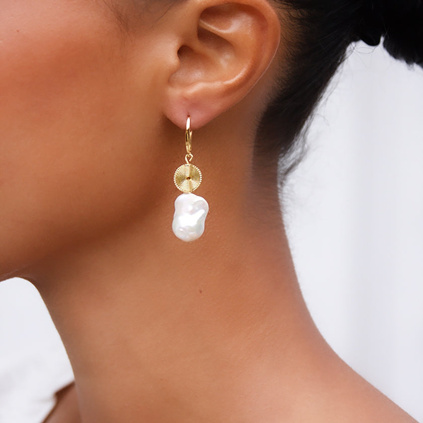 Cleopatra Natural Baroque Pearl Earring II