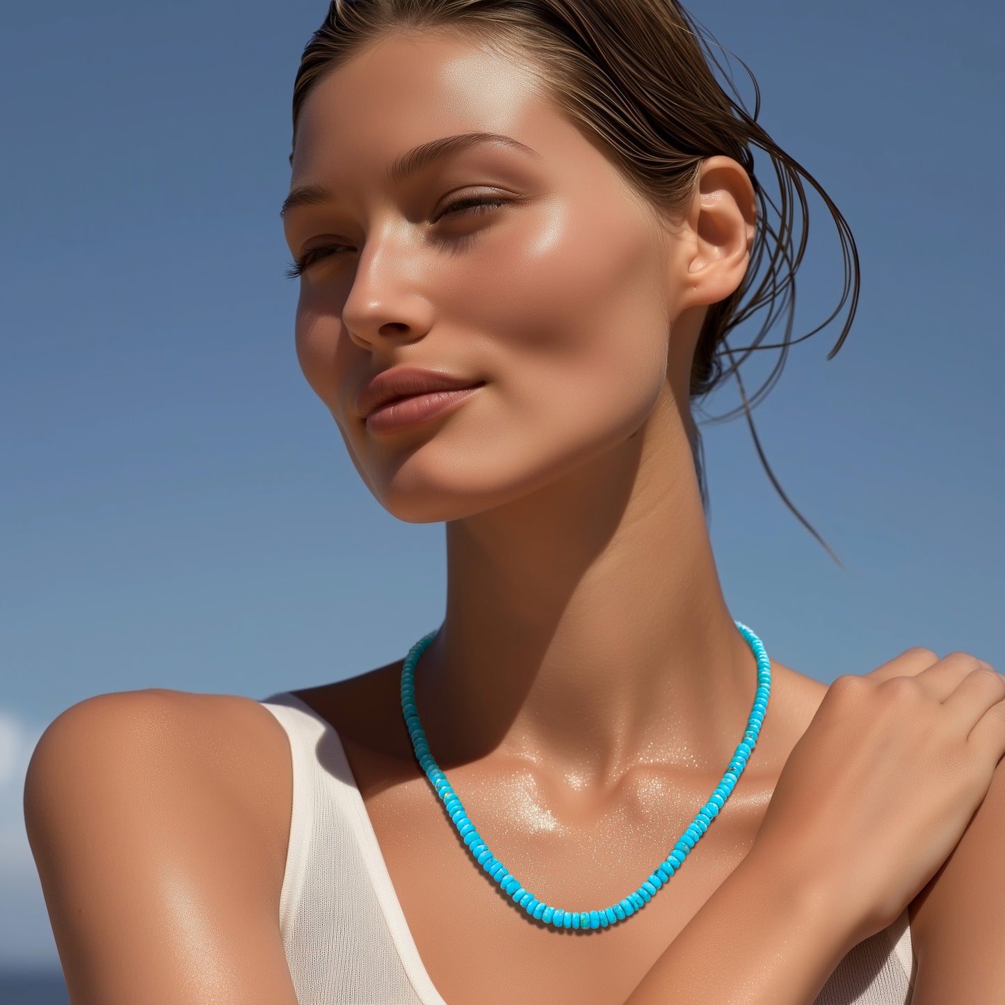 December Birthstone Turquoise 18k Gold Necklace