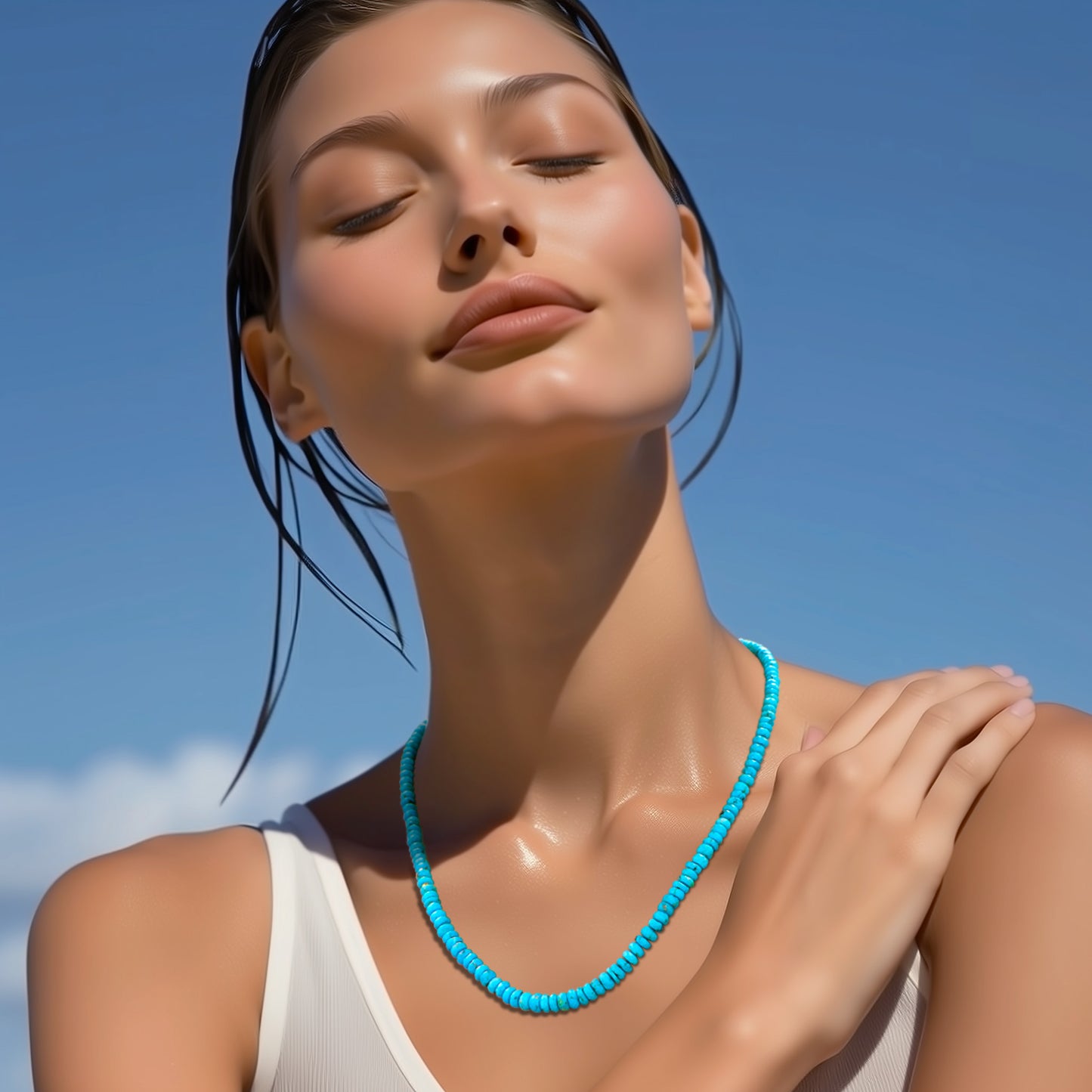 December Birthstone Turquoise 18k Gold Necklace