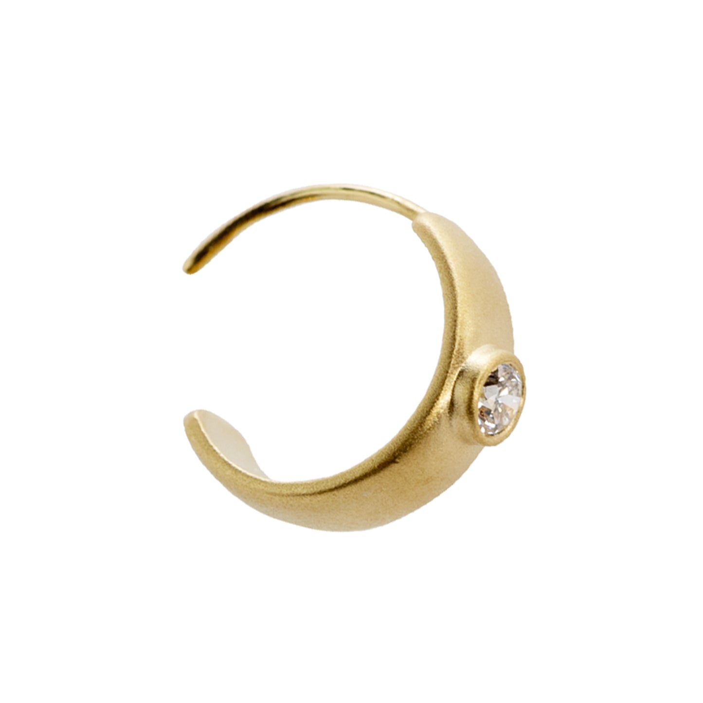 Diamond Slim Gold Huggie Earrings