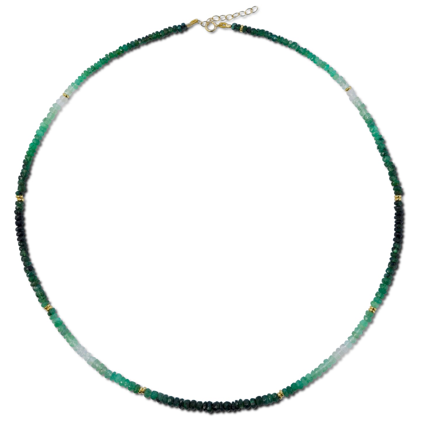 Emerald Ombre Gold Station Necklace