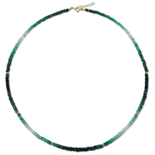 Emerald Ombre Gold Station Necklace
