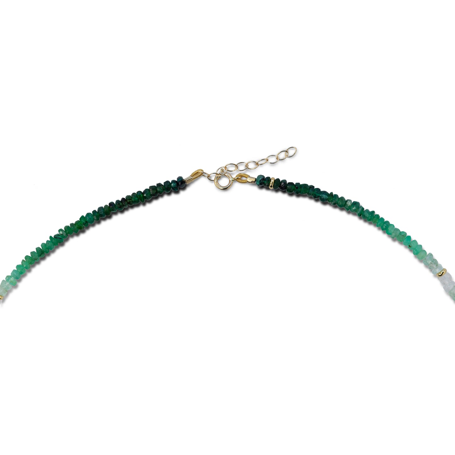 Emerald Ombre Gold Station Necklace