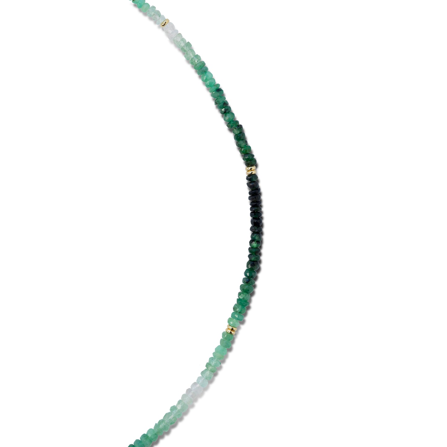 Emerald Ombre Gold Station Necklace