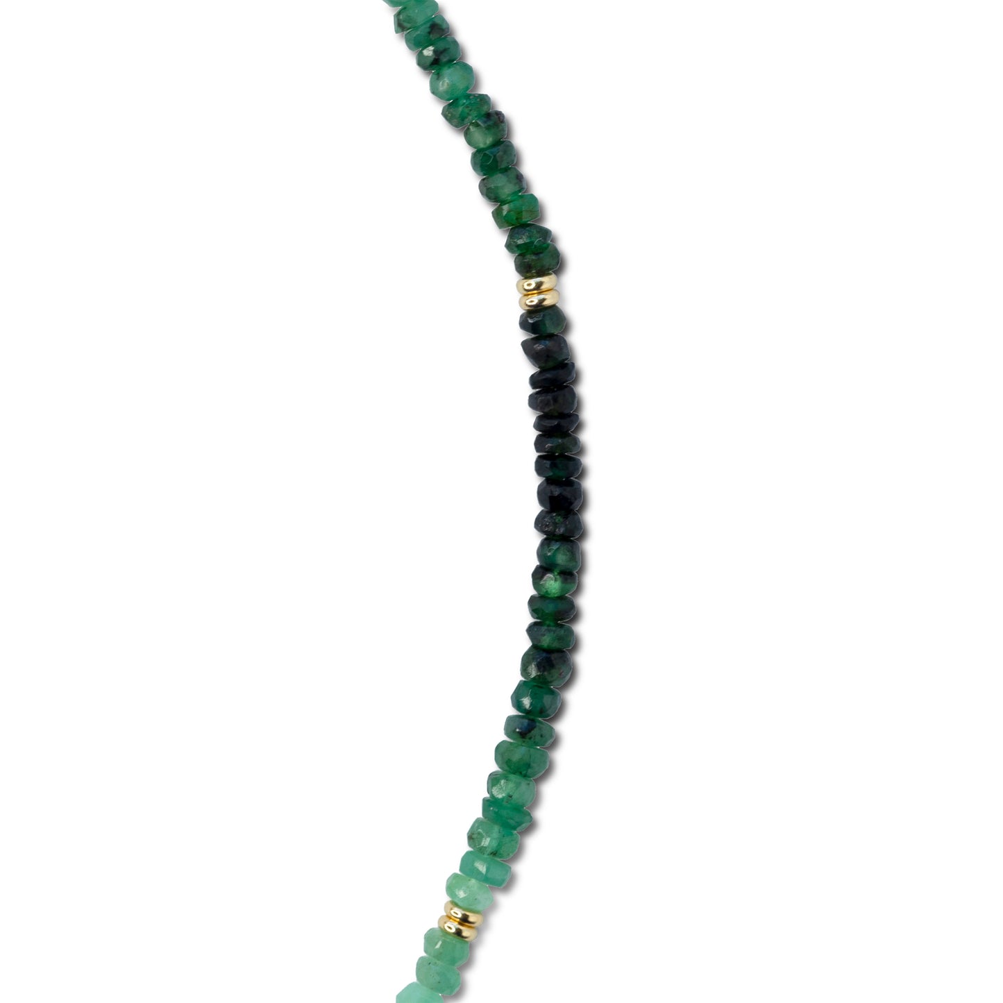 Emerald Ombre Gold Station Necklace