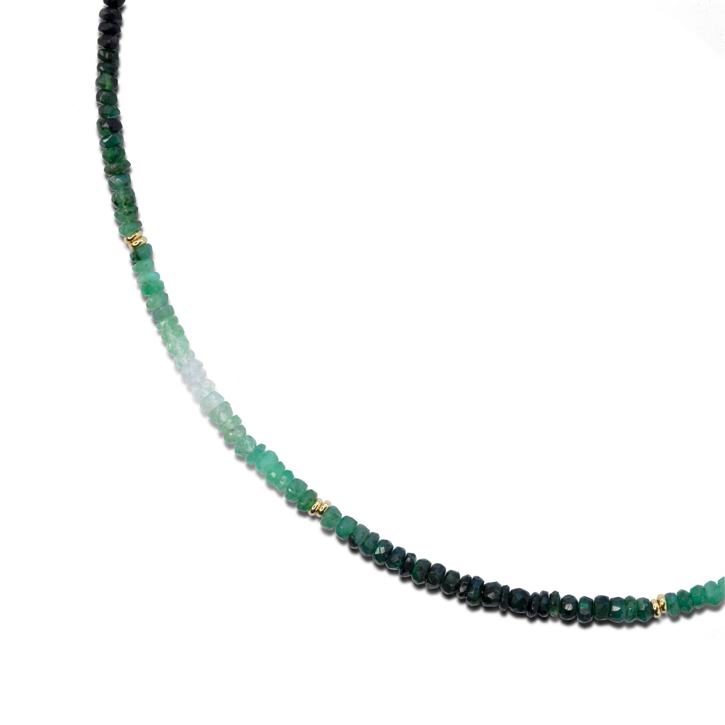 Emerald Ombre Gold Station Necklace