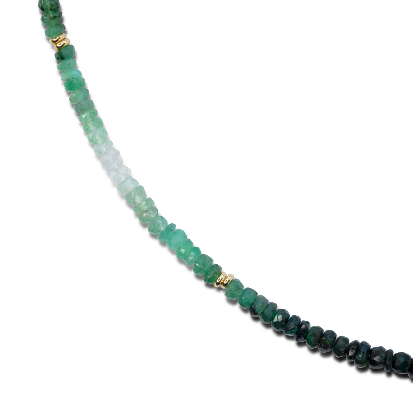Emerald Ombre Gold Station Necklace