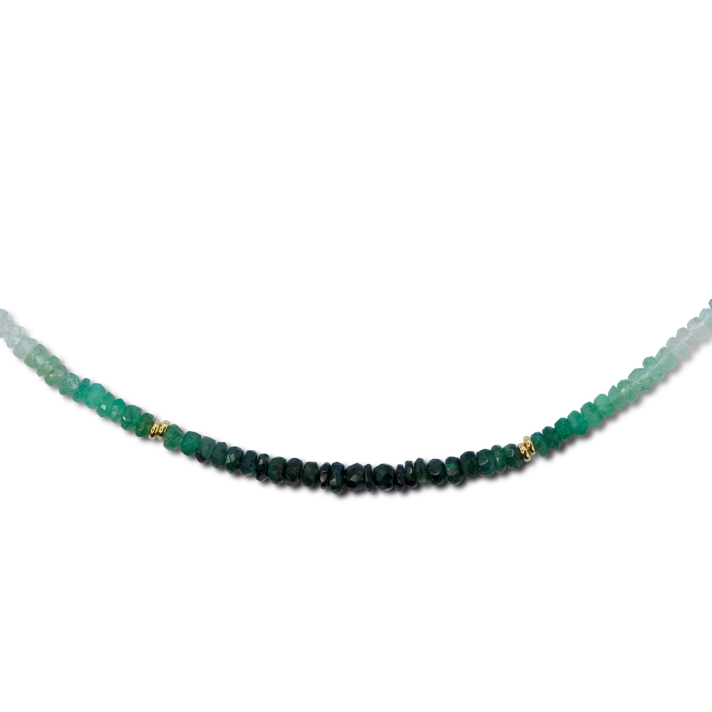 Emerald Ombre Gold Station Necklace