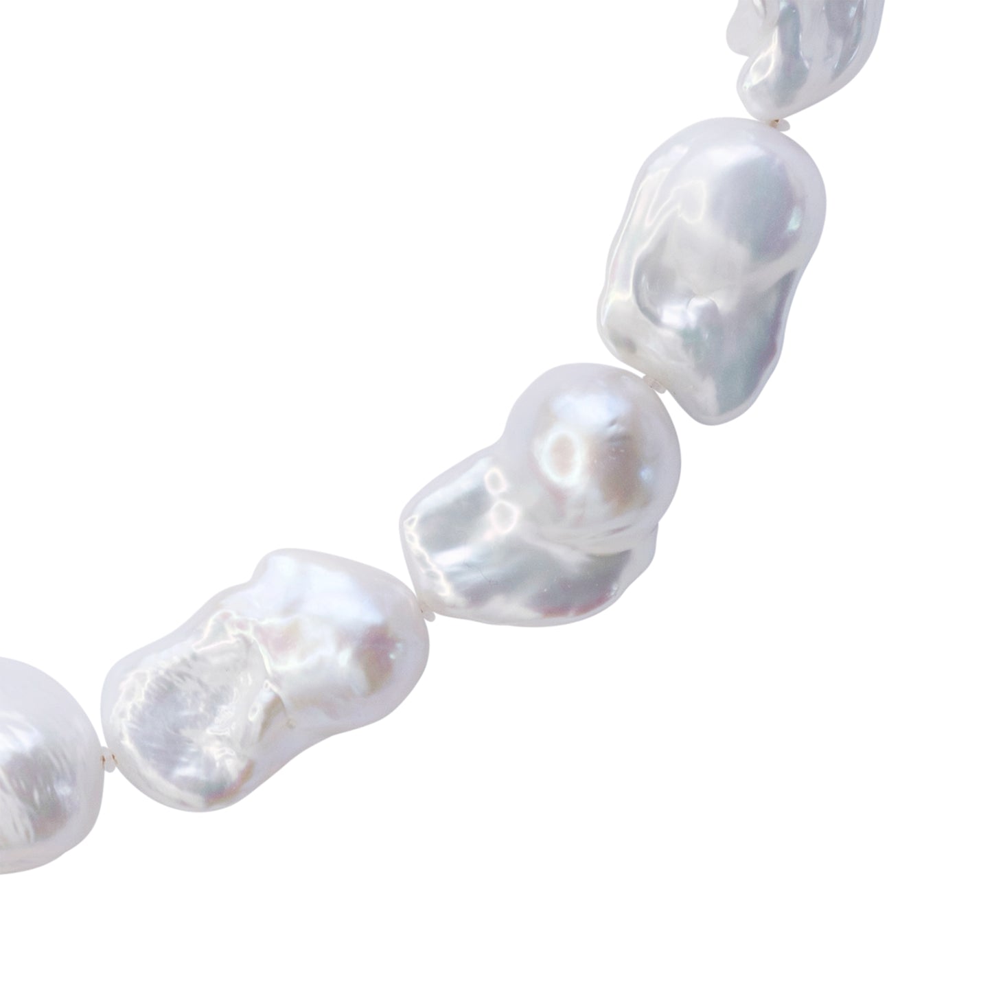 Extra Large White Baroque Pearl Necklace