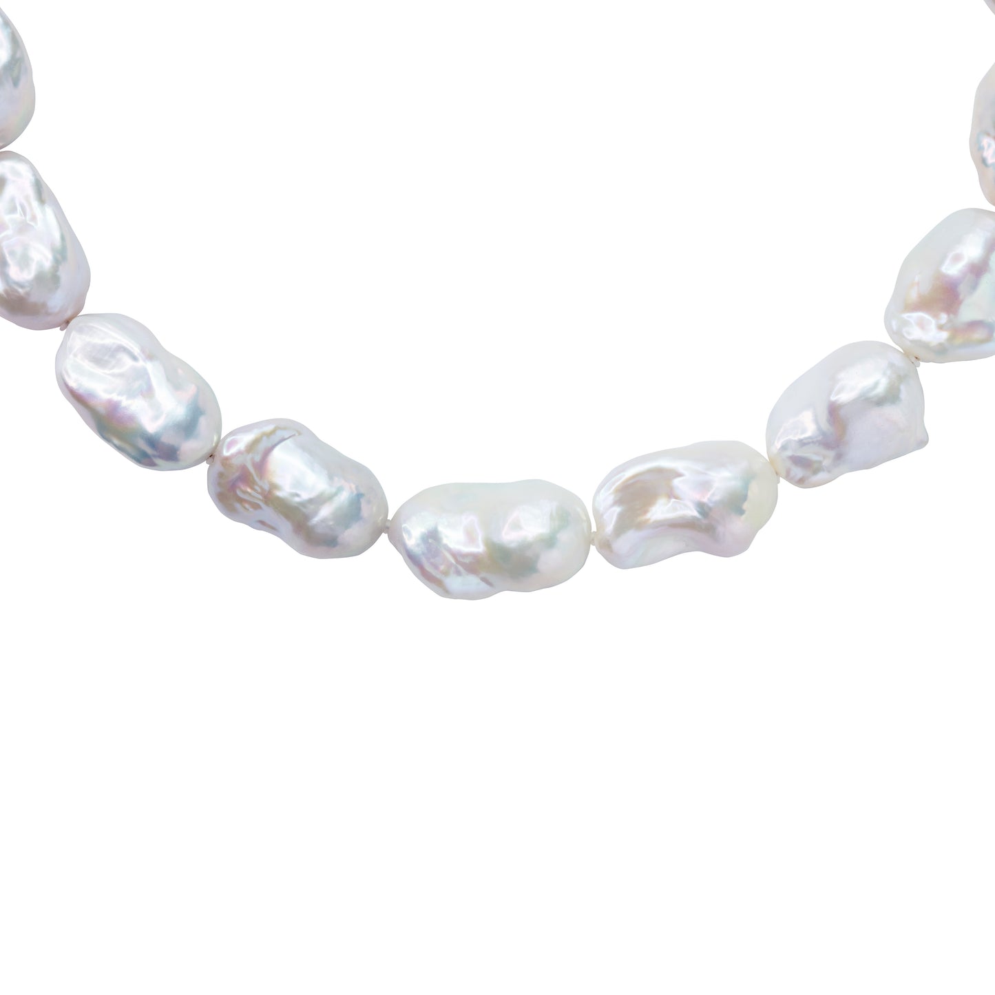 Extra Large White Baroque Pearl Necklace