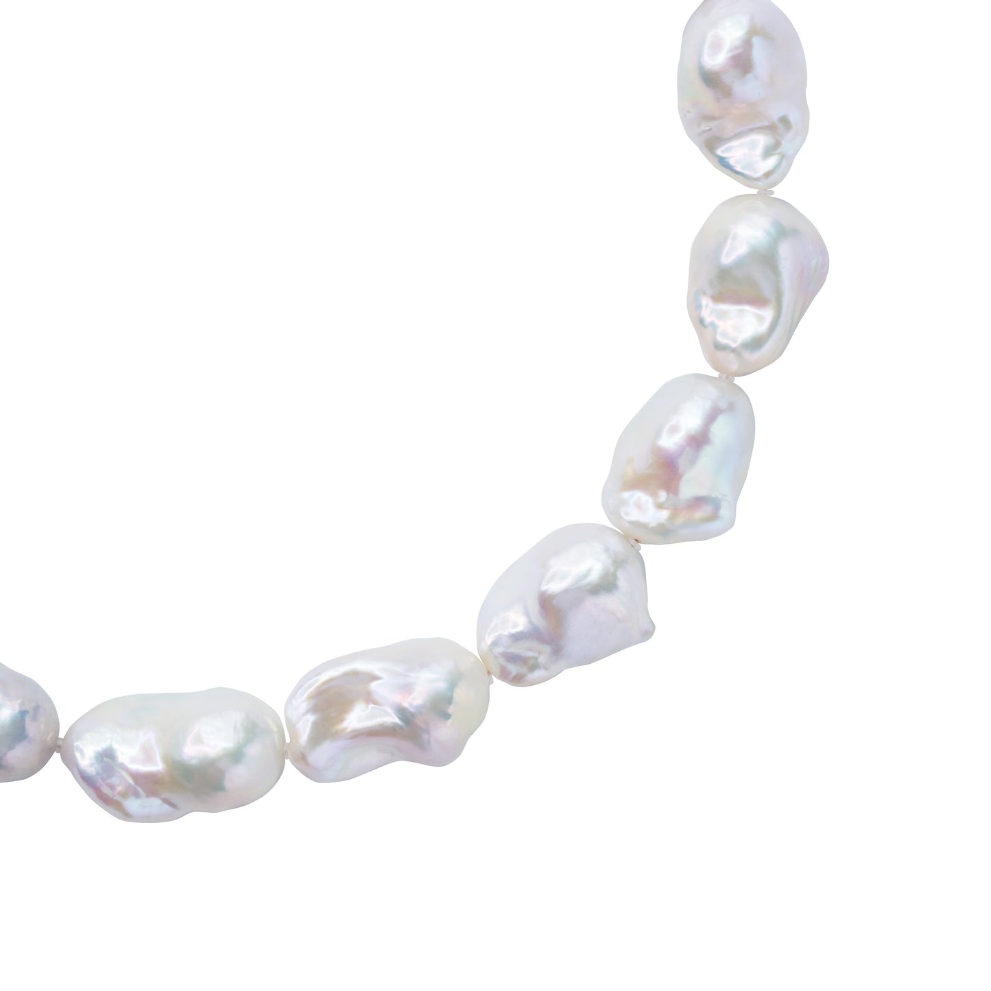 Extra Large White Baroque Pearl Necklace
