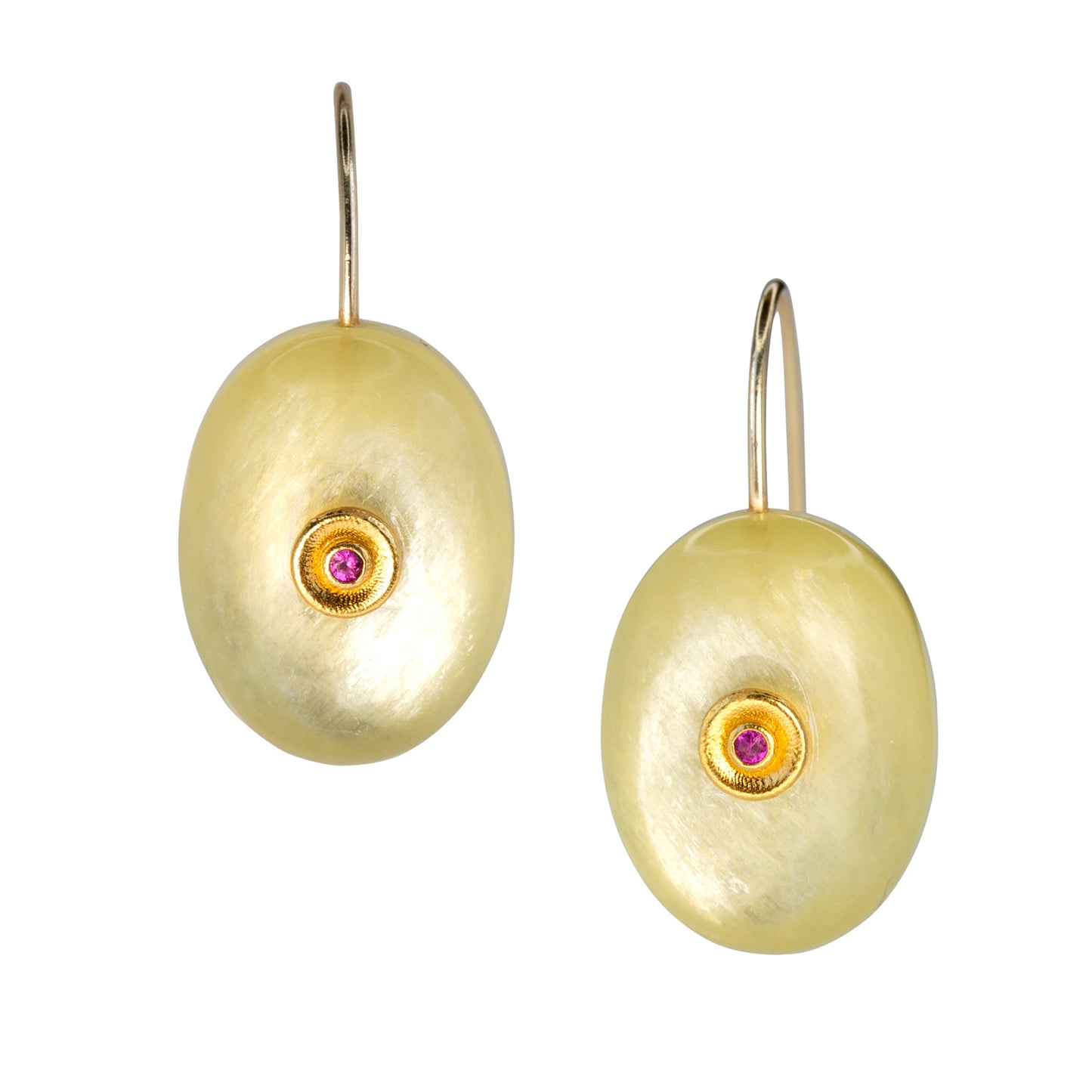 Golden Lepidolite Mica & Tourmaline Drop Earrings in 14K Gold
