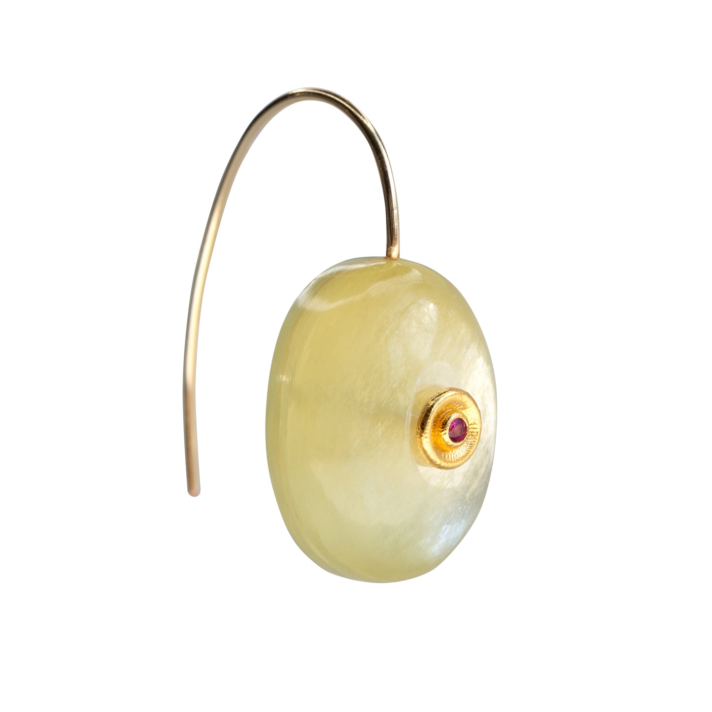 Golden Lepidolite Mica & Tourmaline Drop Earrings in 14K Gold