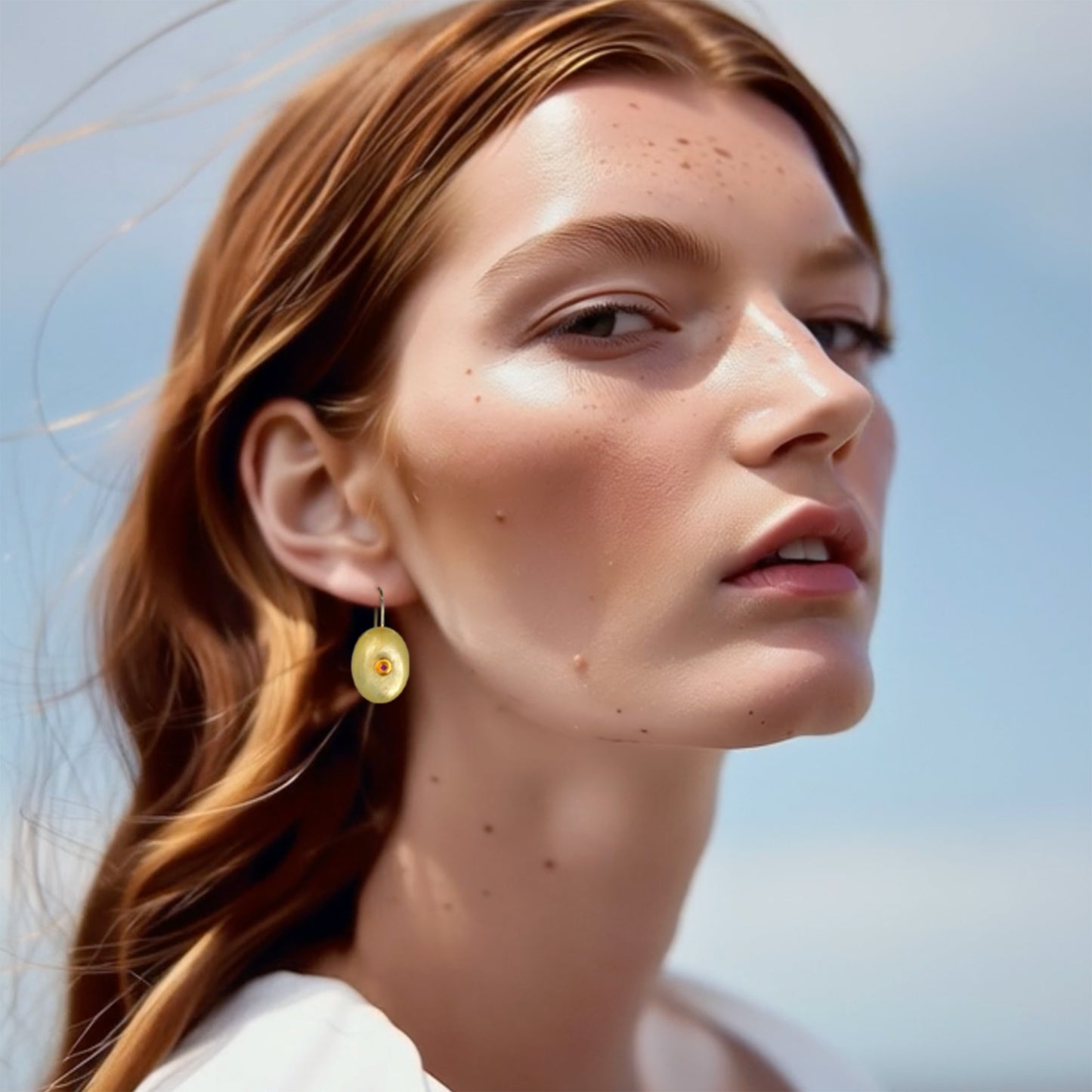 Golden Lepidolite Mica & Tourmaline Drop Earrings in 14K Gold